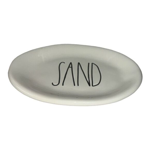 Rae Dunn ceramic oval SAND platter - Picture 1 of 2